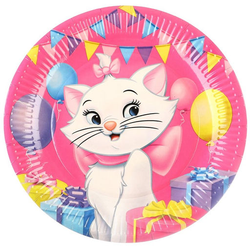 Цена за 10 шт. Тарелка бумажная, Кошечка Мари, 23 см - Disney фото 7