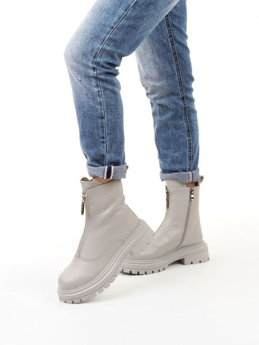 04-PAS152-2Z LT. GRAY Ботинки зимние женские (натуральная кожа, 100% шерсть)