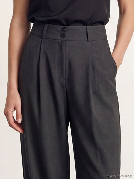 Y?ksek Bel Kad?n Pileli Jogger Pantolon