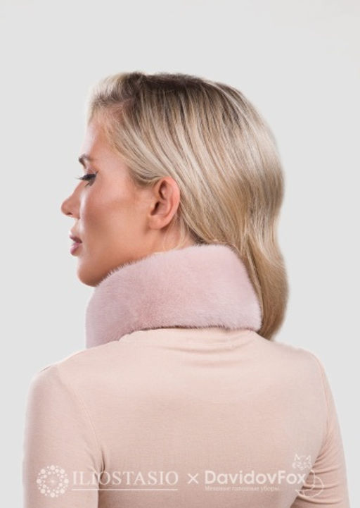 Шарф-воротник экомех дымчатая роза