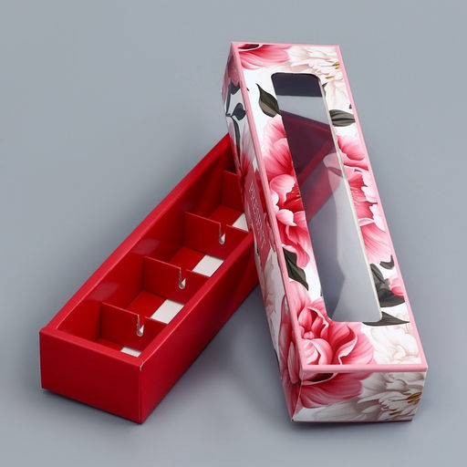 Цена за 5 шт. Коробка для 5 конфет с обечайкой, с окном «Презент», 21×5×3.3 см