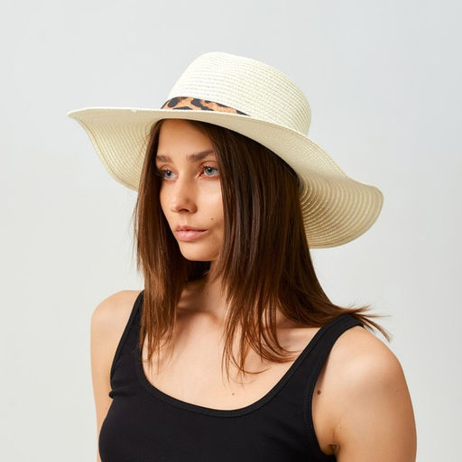 Шляпа женская с леопардовая MINAKU, молочная, размер 58