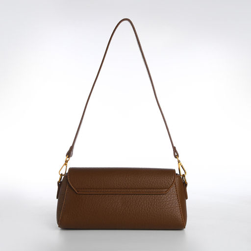 Сумка женская,26*9*12, отд на клапане, 2 ремня, коричневый - Textura фото 2