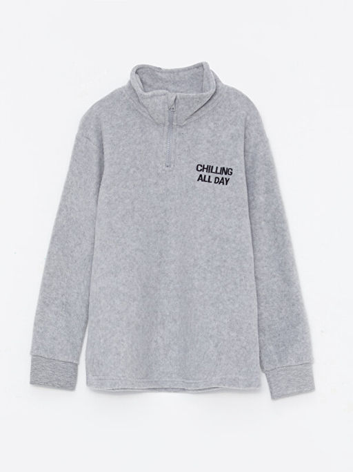 Dik Yaka Nak??l? Uzun Kollu Polar Erkek ?ocuk Sweatshirt - Waikiki фото 3