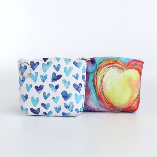 Кошелёк детский Сердечки, монетница, на молнии, МИКС