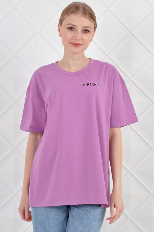 Арт. 3736 Футболка женская 42-52 (6 шт) Цвет:помада - Калинка фото 2