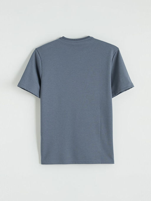 Bisiklet Yaka Bask?l? Erkek Ti??rt