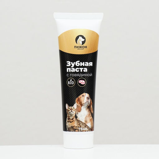 Зубная паста ферментированная со вкусом говядины Пижон Premium для кошек и собак, 75 мл  фото 3