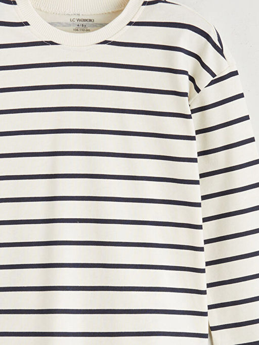 Bisiklet Yaka ?izgili Uzun Kollu Erkek ?ocuk Ti??rt