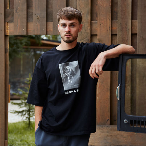 Футболка мужская KAFTAN Drop, черный, р. 54