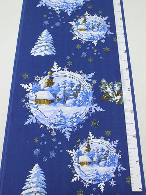 Дорожка Накануне Рождества, ш.0.5м, хлопок-100%, 226гр/м.кв, раппорт 64см - Купава фото 2