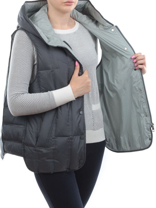 25-188 DK. GRAY Жилет утепленный женский (пух)