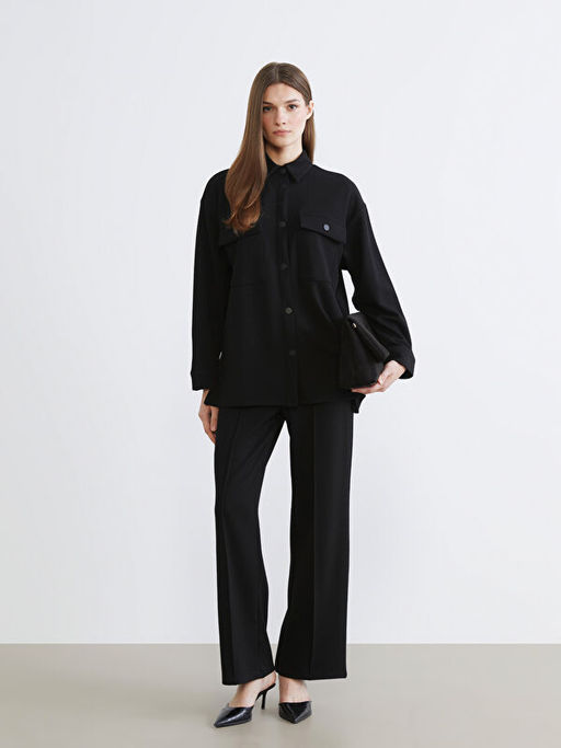 Parlak Dokulu Oversize Kad?n G?mlek Tunik