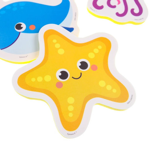 Игрушки - стикеры для ванны «Морские жители», EVA, 3 шт., от 1 года, Крошка Я