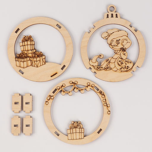 Ёлочная игрушка из дерева своими руками на новый год Подарок от змейки, набор для творчества - Лесная мастерская фото 4