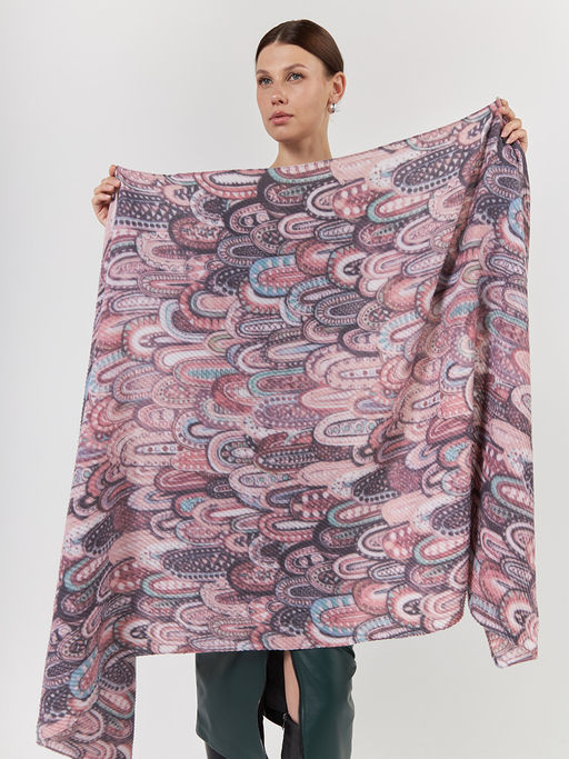 Большой, мягкий, тонкий и очень нежный двусторонний палантин с рисунком - Tantino фото 10