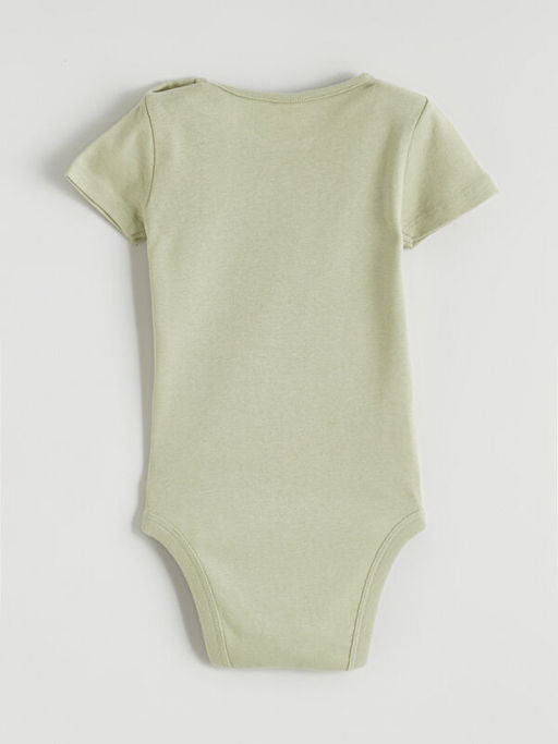 Bisiklet Yaka K?sa Kollu K?z Bebek ??t??tl? Body