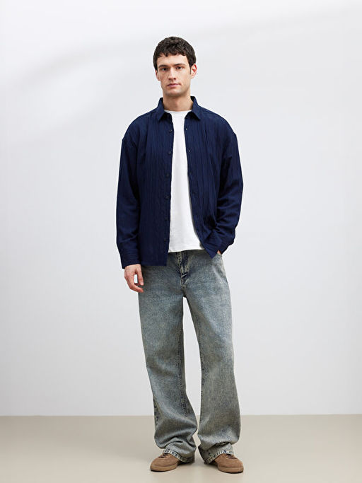 Regular Fit ?izgili Erkek G?mlek