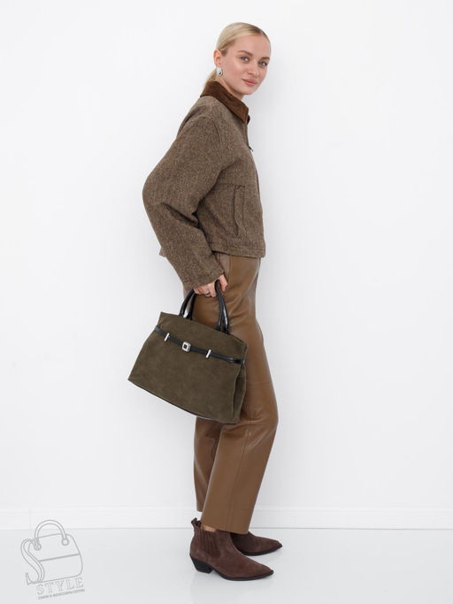 Сумка женская кожаная 91156SMS army green Velina Fabbiano-Safenta