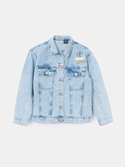 Mickey Mouse Bask?l? K?z ?ocuk Jean Ceket