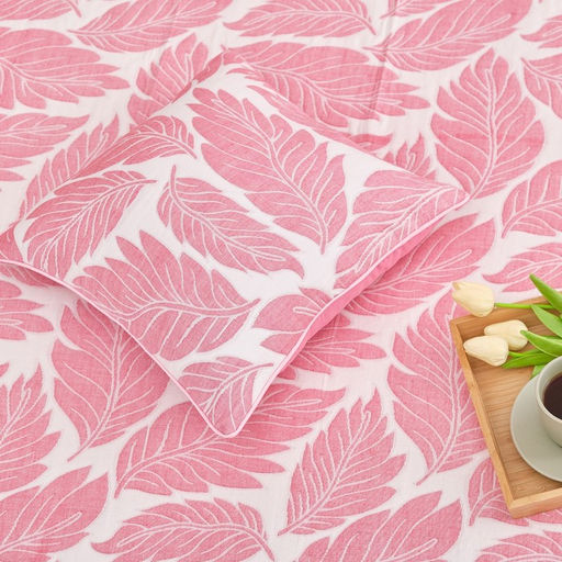 Наволочка декоративная Этель Крапива цвет розовый 40х40 см, 100% хлопок  фото 2