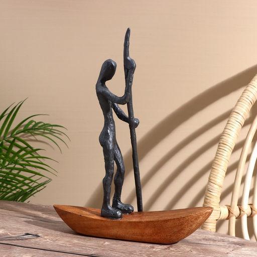 Статуэтка «Лодочник», 28×9.5×37.5 см, полимерная смола, манговое дерево