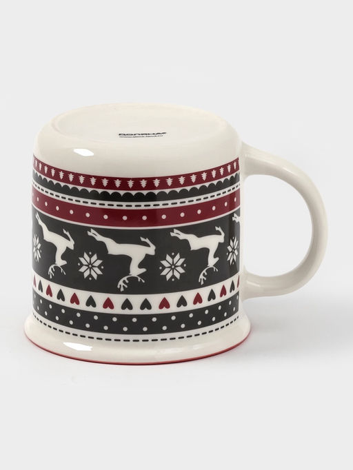 Кружка Доляна «Новый год. Олени», 380 мл, фарфор, белая