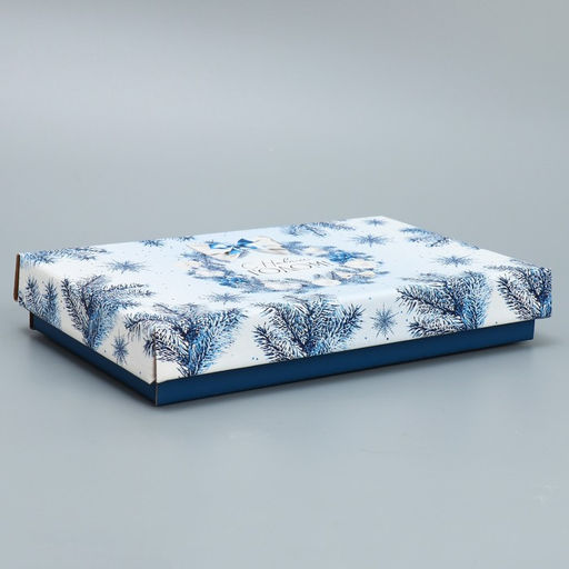 Цена за 2 шт. Коробка подарочная новогодняя складная «Новогодний венок», 25.5×15×4 см