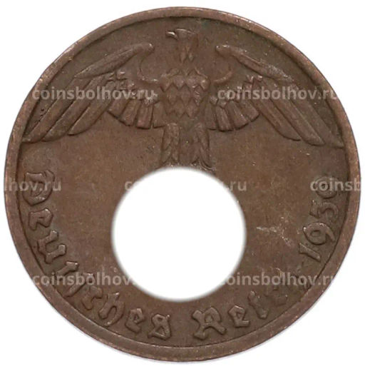 Монета 1 рейхспфенниг 1939 года D Германия