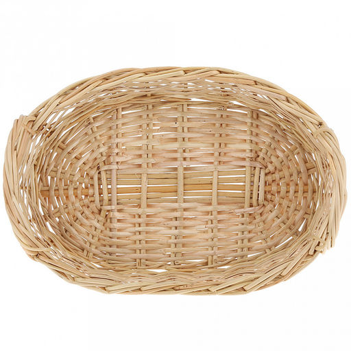 Корзинка плетеная №1 29х19х5/10см, овальная, дно и стенки из ивовой лозы и ленты, с ручками, ручное плетение (Россия) - Домашняя мода фото 4