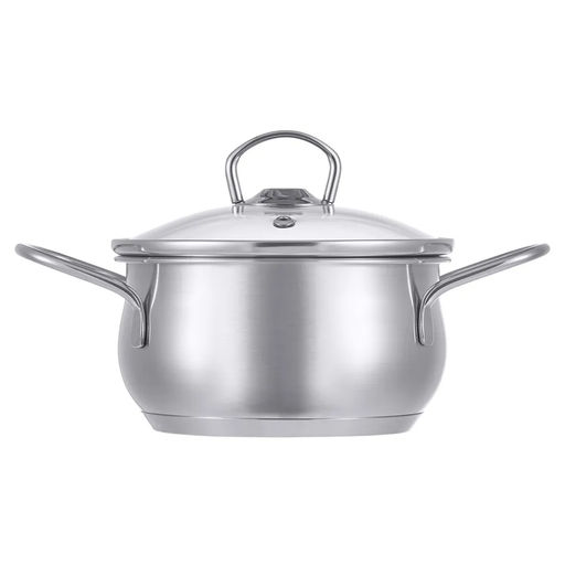 51795 WERNER Набор посуды CASINA из 4 пр. (ковш 14х7,5 см/1,2 л, кастрюля с крышкой 14х7,5 см/1,2 л, сковорода 16х4 см), с индукционным дном. Материал: нержавеющая сталь 18/10. Толщина стенок: 0,6 мм, толщина дна: 3,1 мм.