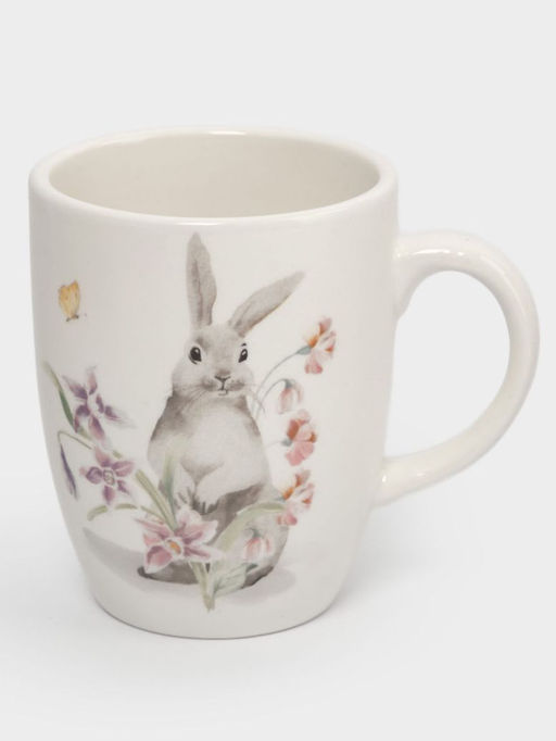 Кружка, 330 мл, керамика, белая, Кролик с цветами, Flower Rabbit - Anna lafarg фото 8