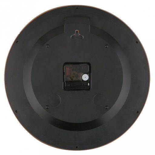 Часы настенные "Гран-маркиз" д31-33см, h5,4см, мягкий ход, циферблат белый; цифры арабские, черный; корпус пластик, бежевый "под дерево", в коробке (Китай)