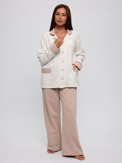 Пижама женская из футера Салли бежевый