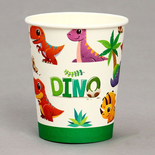 Стакан бумажный Дино, в наборе 6 шт. - Страна карнавалия фото 2