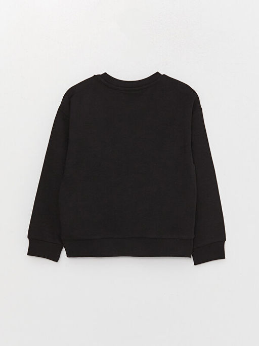 Bisiklet Yaka Bask?l? Uzun Kollu K?z ?ocuk Sweatshirt - Waikiki фото 2