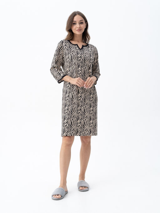 Туника хлопок 100%,черно-бежевая - Binita фото 3