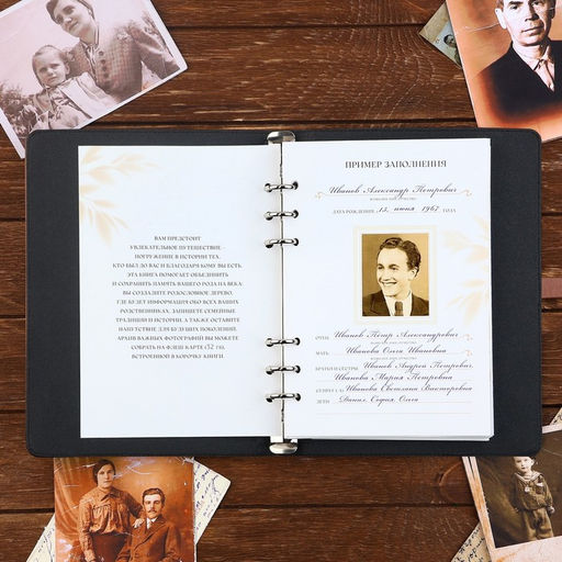 Родословная книга со встроенной флешкой 16 Gb «Книга всей семьи», 17.5×23 см.