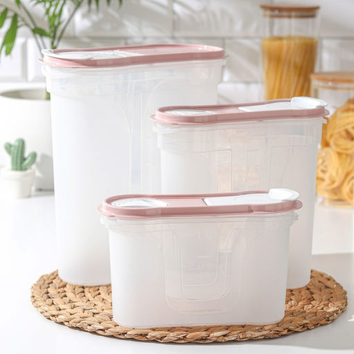 Набор банок для хранения «Стайл», 3 шт: 1,3 л; 2,2 л; 4 л, пластик, крышки МИКС