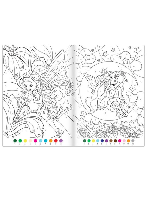 Раскраски по номерам Для девочек, набор 4 шт., по 16 стр.