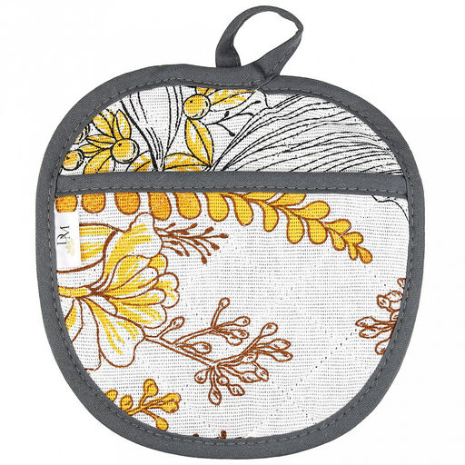 Прихватка с запахом 19х19см "Жозефина, вид 2", форма "Яблоко", рогожка 171г/м2, хлопок 100%, наполнитель - ватин 280г/м2, на пластмассовом подвесе, "Домашняя мода" (Россия)