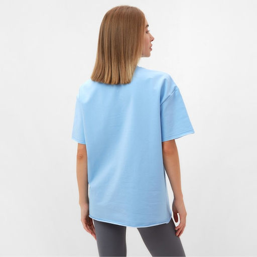 Футболка женская MINAKU OVERSIZE FIT: SPORTY & STYLISH цвет голубой, р-р 42