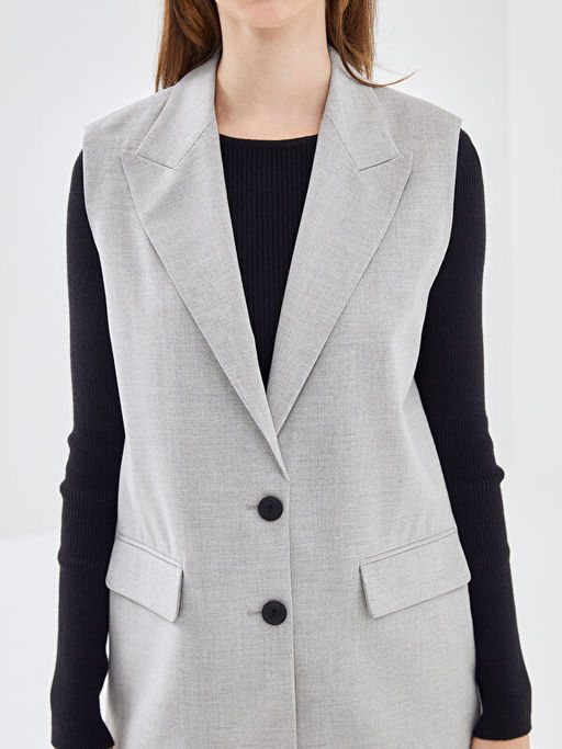 Ceket Yaka Kad?n Klasik Yelek