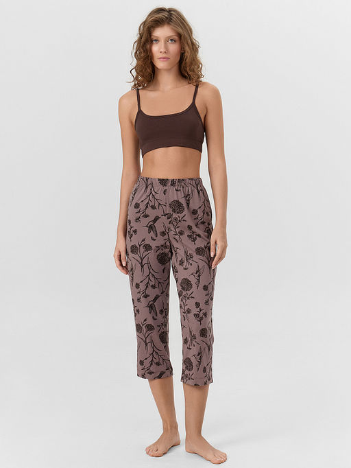 Бриджи домашние женские коричневые с принтом - Mark formelle фото 3