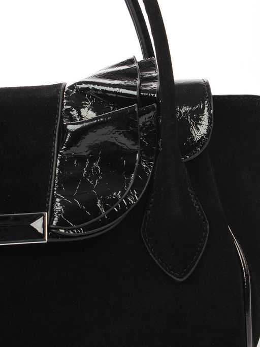 LACCOMA сумка Y2430-1-черный натуральная замша, натуральная кожа полиэстер  фото 5