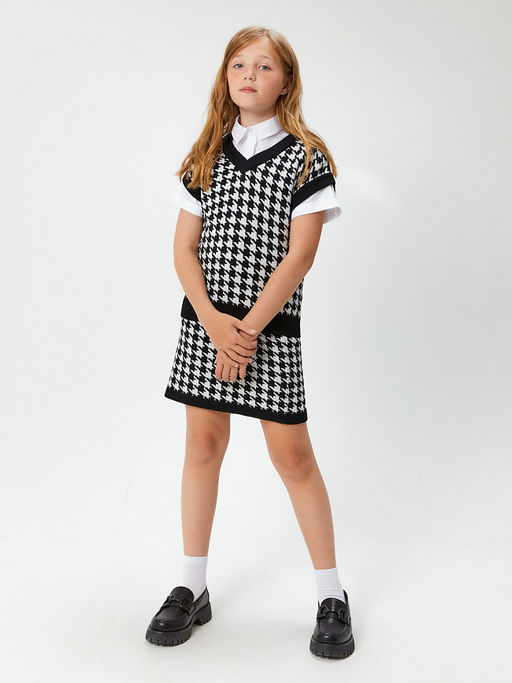ACOOLA / Жилет детский для девочек Jimmy черно-белый фото 8