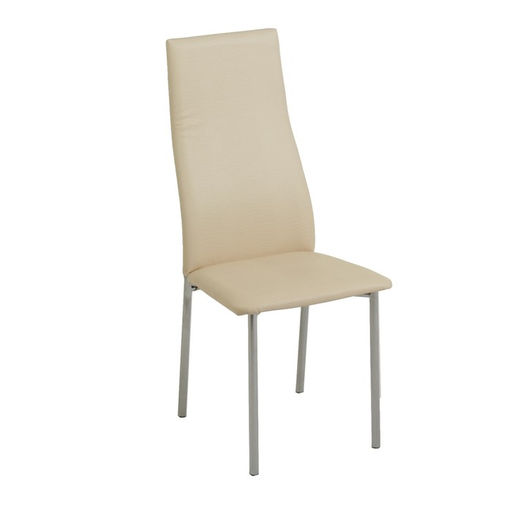 Стул для кухни «Клик Мебель. ВОЛНА», искусственная кожа, цвет серебро/молочная рептилия