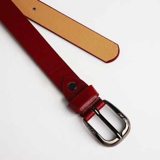 Ремень женский, ширина 2,2 см, винт, пряжка металл, цвет бордовый - Simaland фото 4