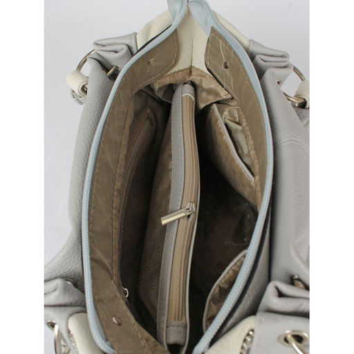 Сумка женская искусственная кожа ADEL-315/ММ, 1отд, плечевой ремень, серый/беж св флотер 259827 - Adelia фото 3