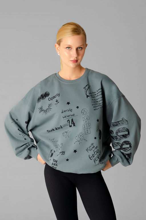 Арт. 15132/1 Свитшот женский оверсайз 46-52 (4 шт) Цвет:темно-серый - Калинка фото 40